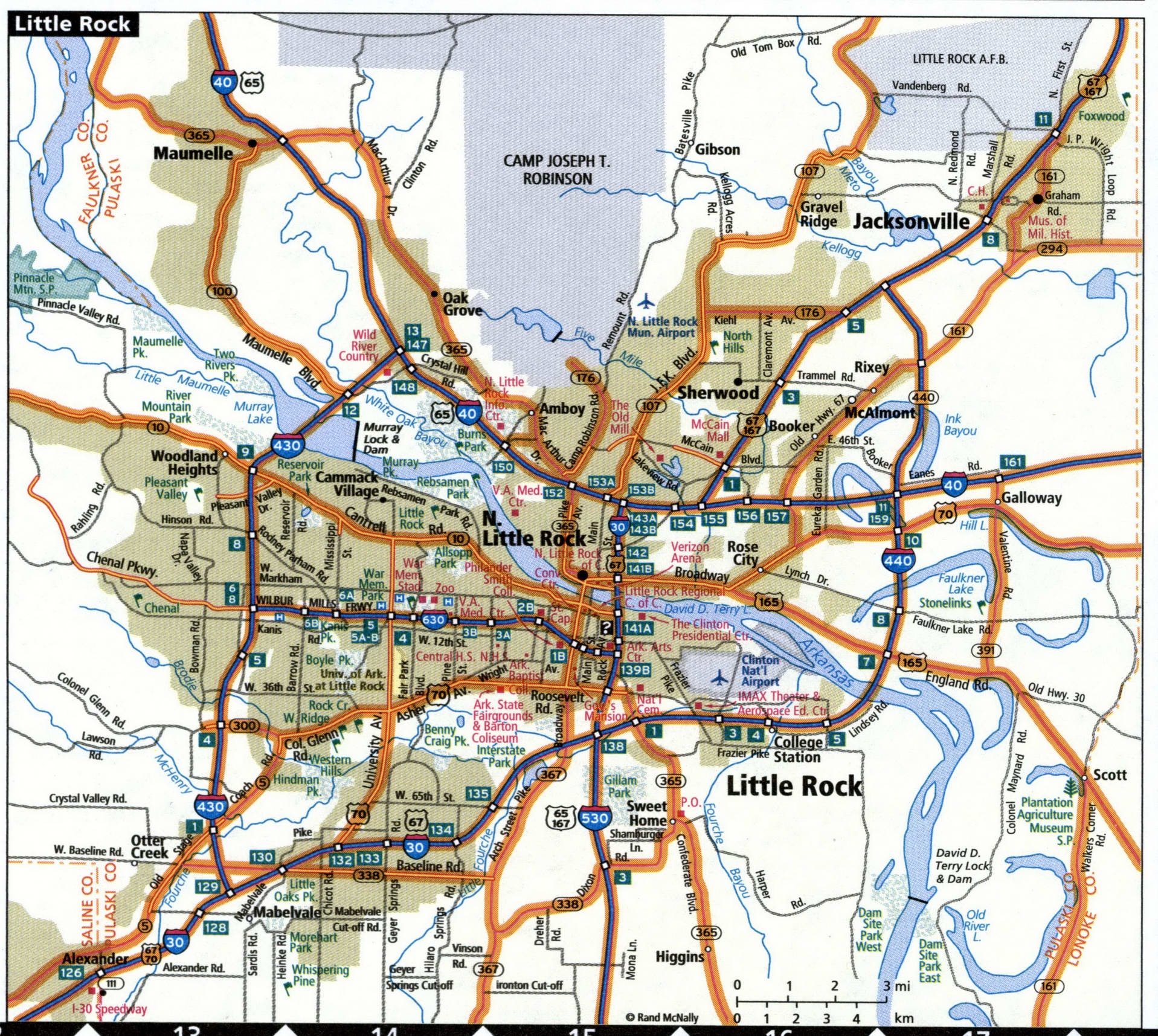 Little Rock area map with truck routes