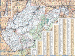 Detailed map of West Virginia with cities and roads