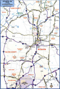 Atlanta area highway map