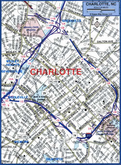 Map of Charlotte regional highways