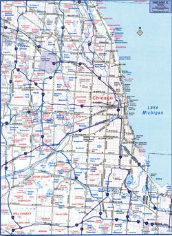 Highway map of the Chicago area