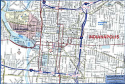 Road and Highway Map of the City of Indianapolis