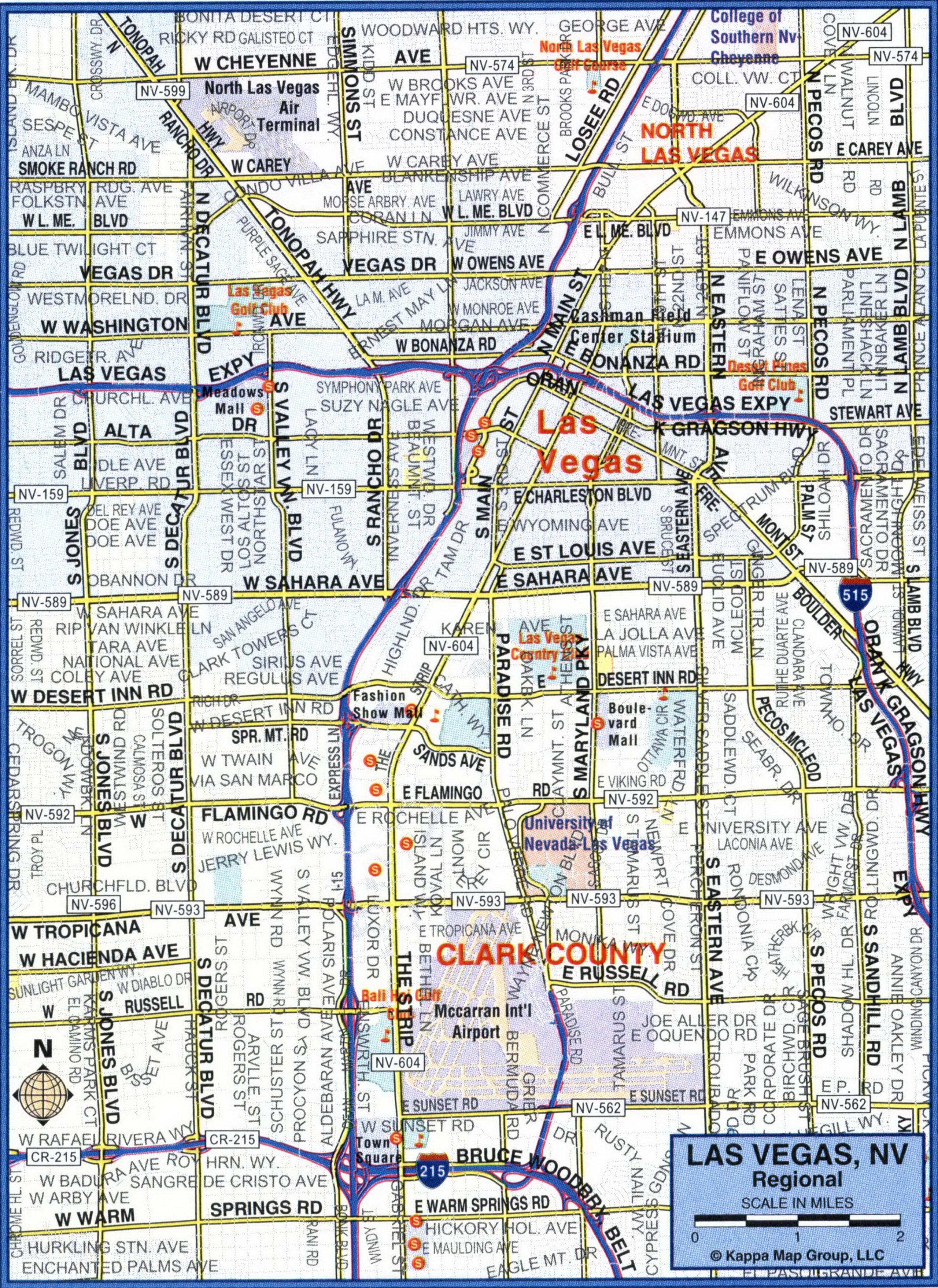 Las Vegas Regional Highways Map