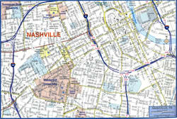 Nashville road and highway map