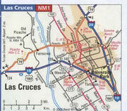 Las Cruces highway and local roads map