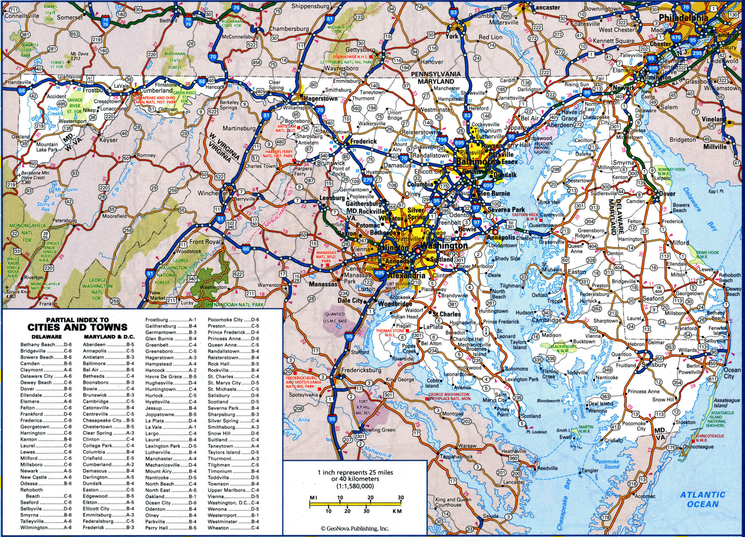road map of Maryland