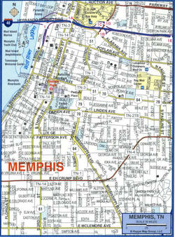 Memphis map of main highways and roads