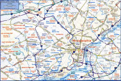 Vicinity of Philadelphia map of major highways and roads