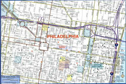Philadelphia city map with highways and roads