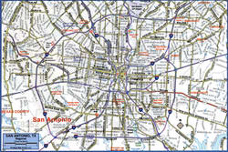 San Antonio map of main regional highways and roads