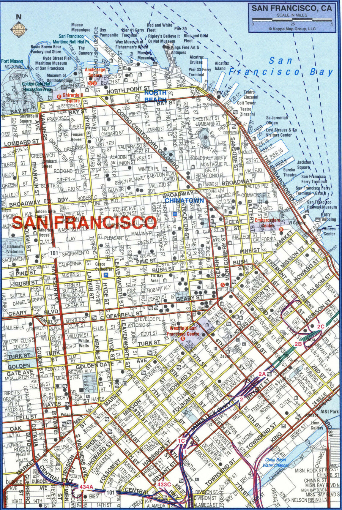 San Francisco highway and freeway map