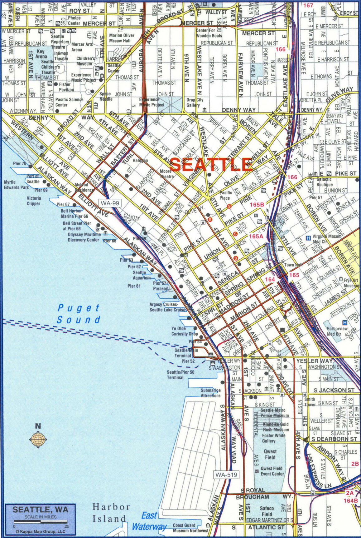 Seattle highway and freeway map