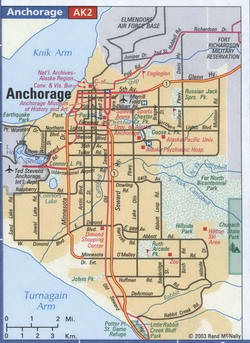 Map of Anchorage, Alaska
