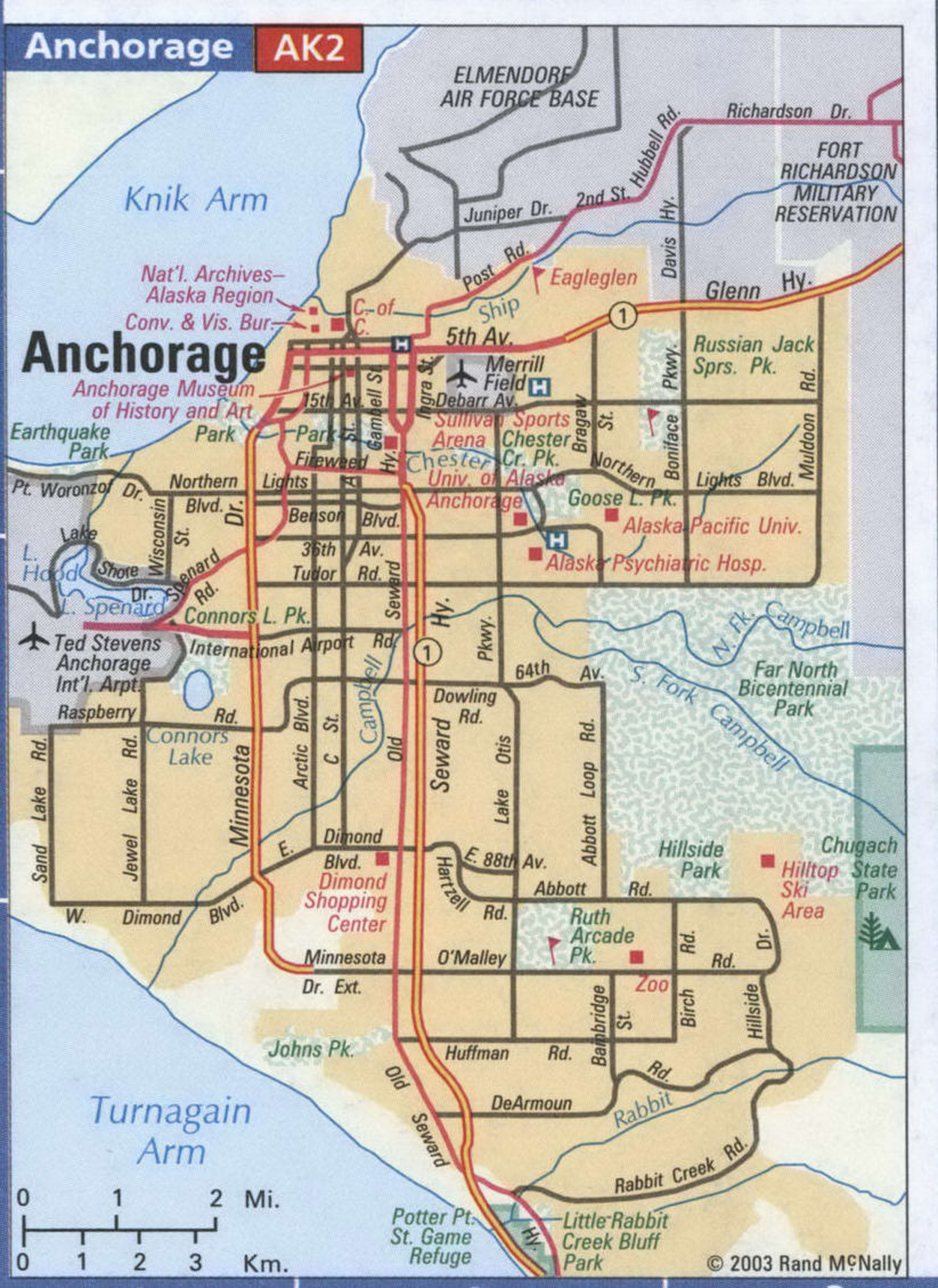 Map of Anchorage, Alaska