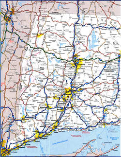 road map of western Connecticut