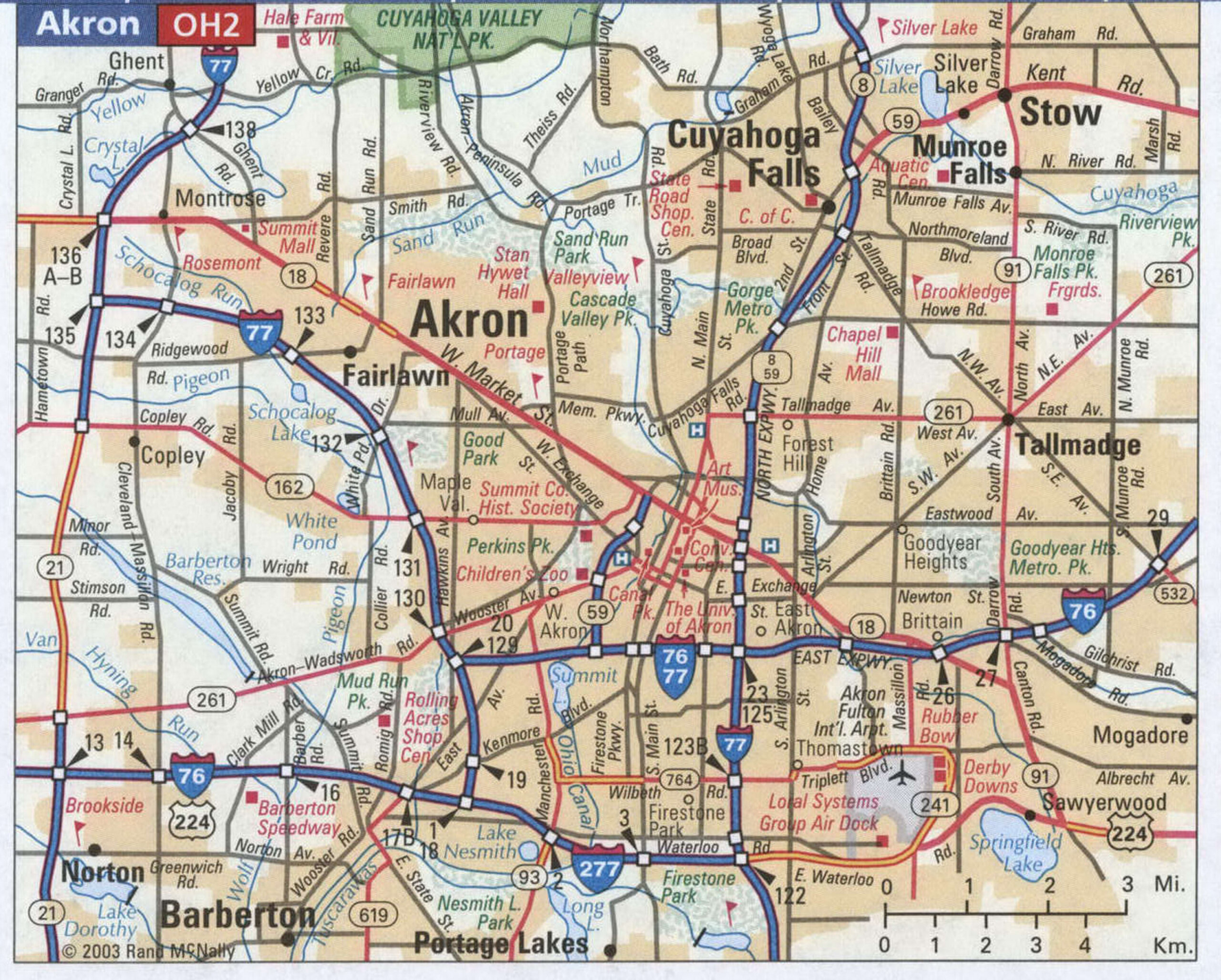 Akron On The US Map Tourist Map Of Akron Ohio 158hzhz Ws8cjp97 