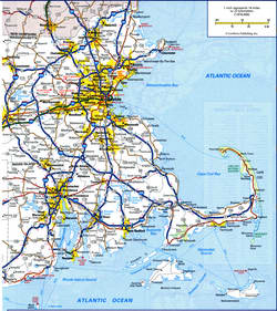 road map of eastern Connecticut