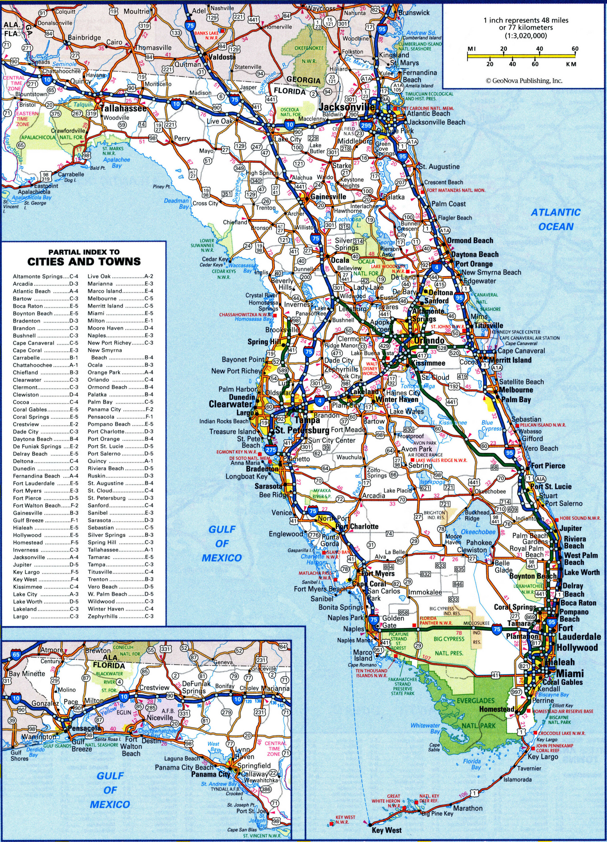 road map of Florida