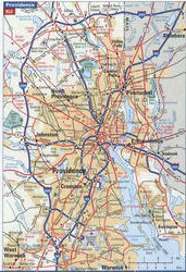 Providence highway and local roads map