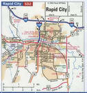 Rapid City road and highway map