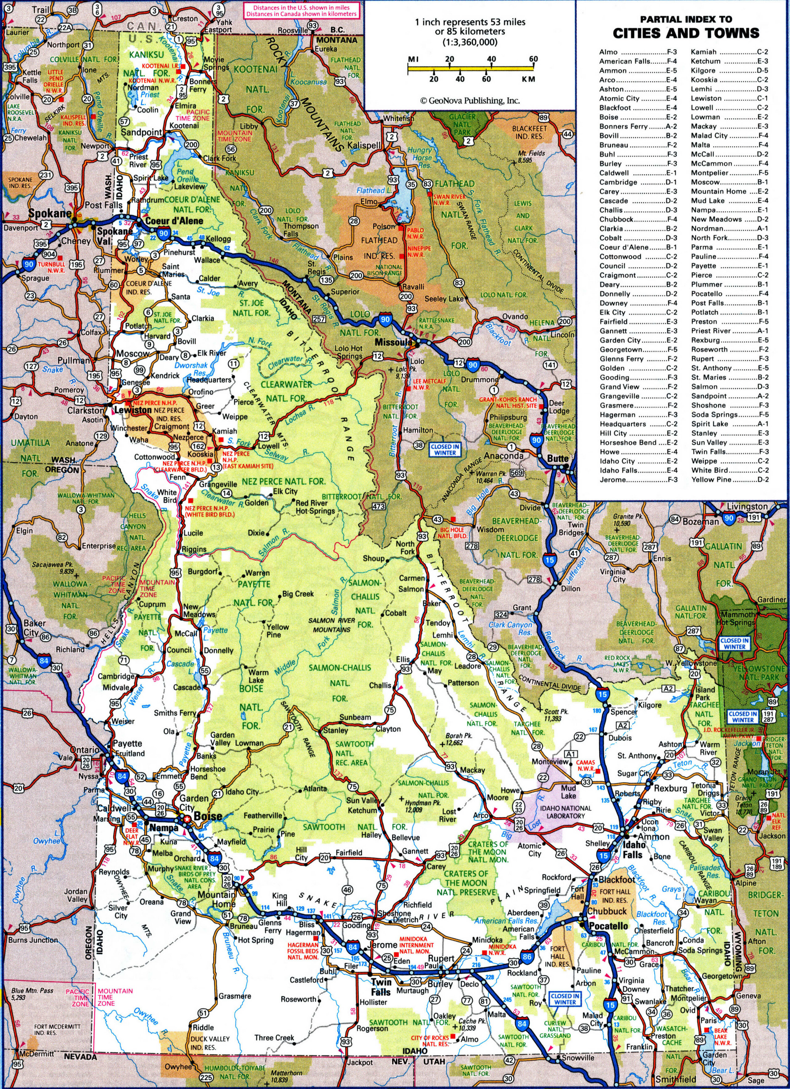 road map of Idaho
