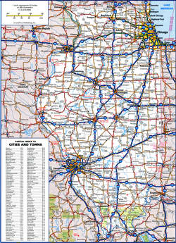 road map of Illinois