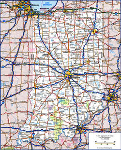 road map of Indiana