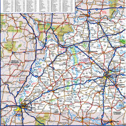 road map of western Maine with towns