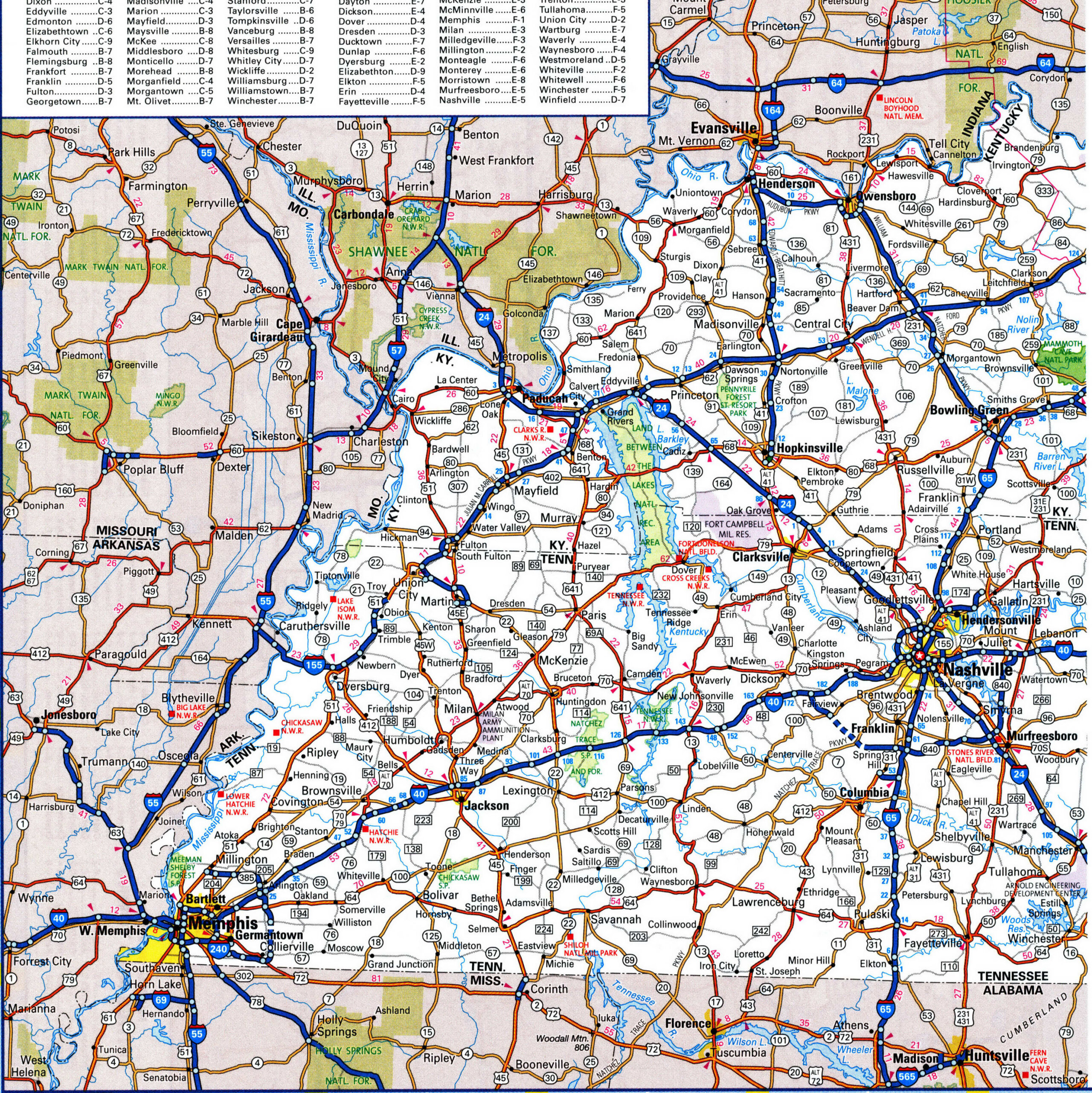 road map of western Maine with towns