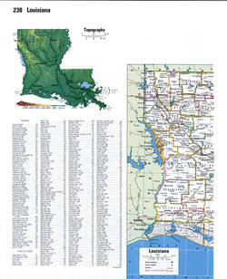 Map of Louisiana with county