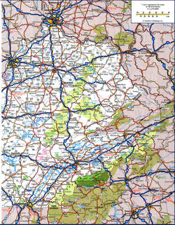 road map of eastern Maine with towns