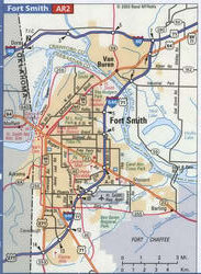 Map of the Fort Smith area with roads and highways