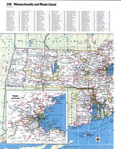 Map of Rhode Island with county lines