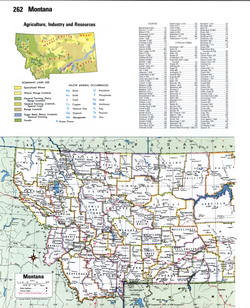 Map of Montana with county lines