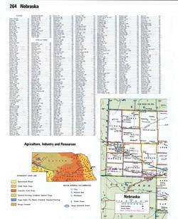 Map of Nebraska with county lines