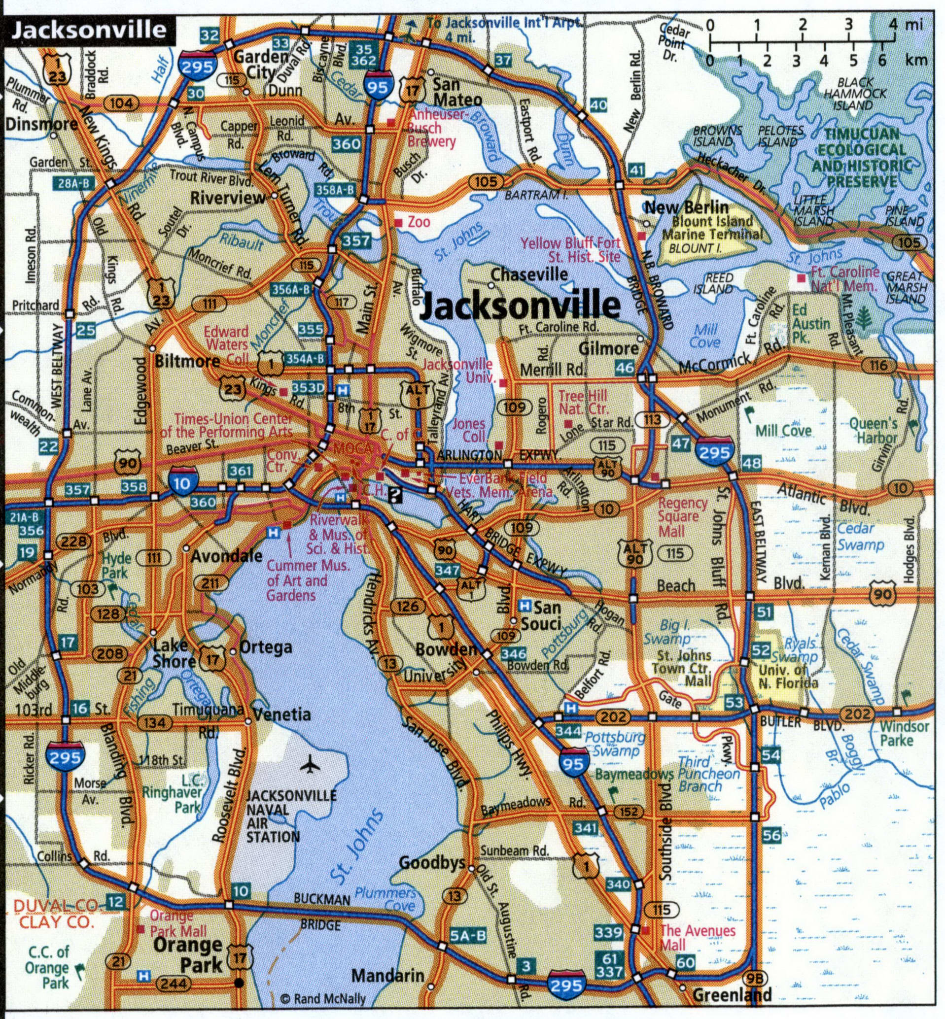 Map of Jacksonville FL with truck routes