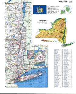 Map of New York with county lines