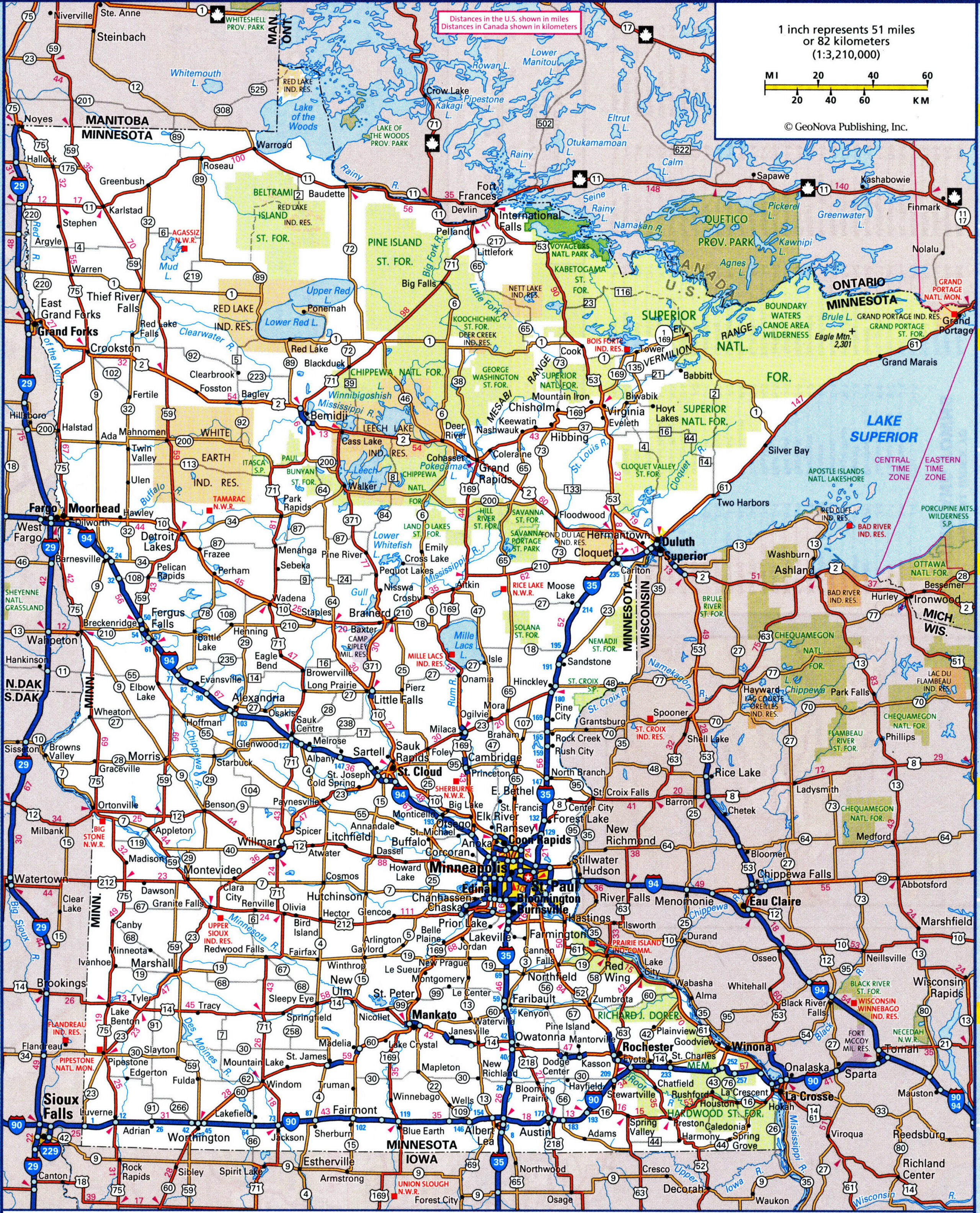 road map of Minnesota