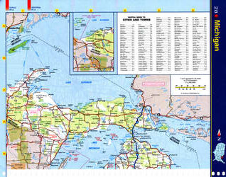 road map of northern Michigan