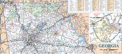 Map of northern Georgia. A map of the northern part of the state of Georgia with cities and roads