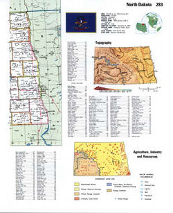 Map of North Dakota with county lines