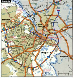 Map of Augusta GA with truck routes