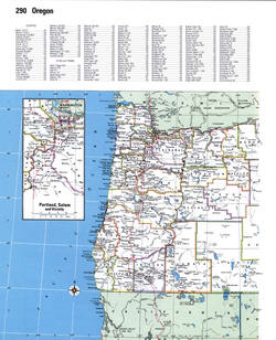 Map of Oregon with county lines