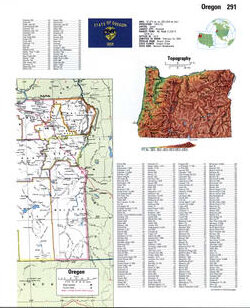 Map of Oregon with county lines