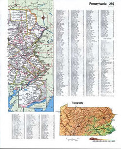Map of Pennsylvania with county lines