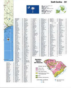 Map of South Carolina with county lines