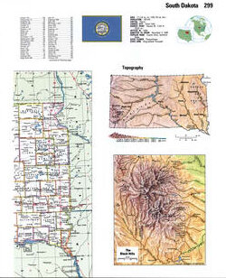 Map of South Dakota with county lines