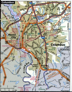 Map of Columbus GA with truck routes
