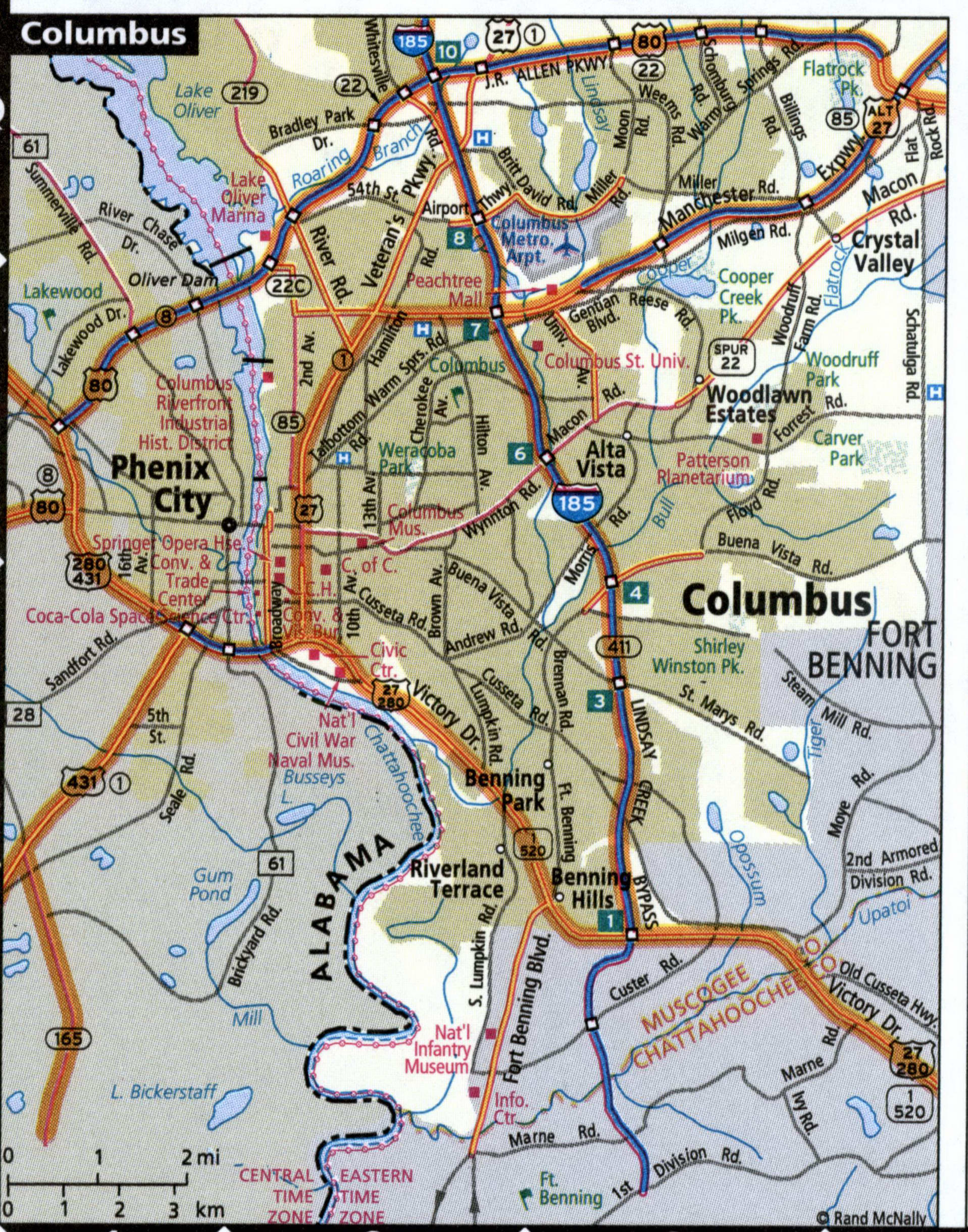 Map of Columbus GA with truck routes