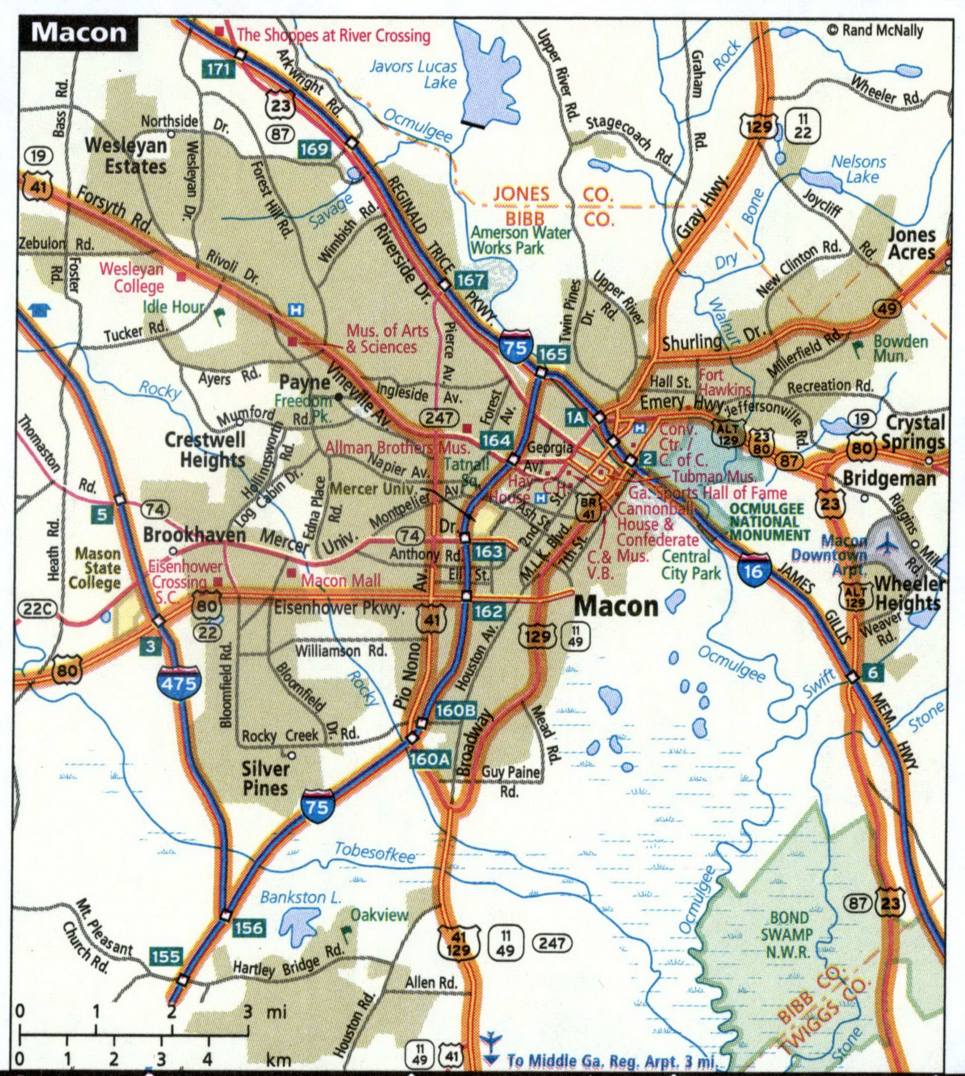 Map of Macon GA with truck routes